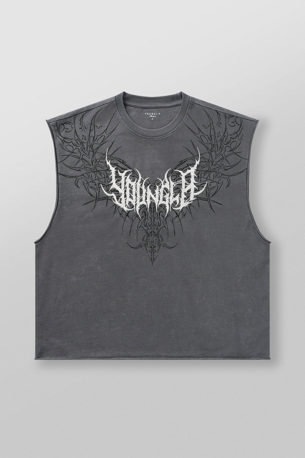 3027 Playera YoungLA Sin Mangas Dark Wave Cut-Offs