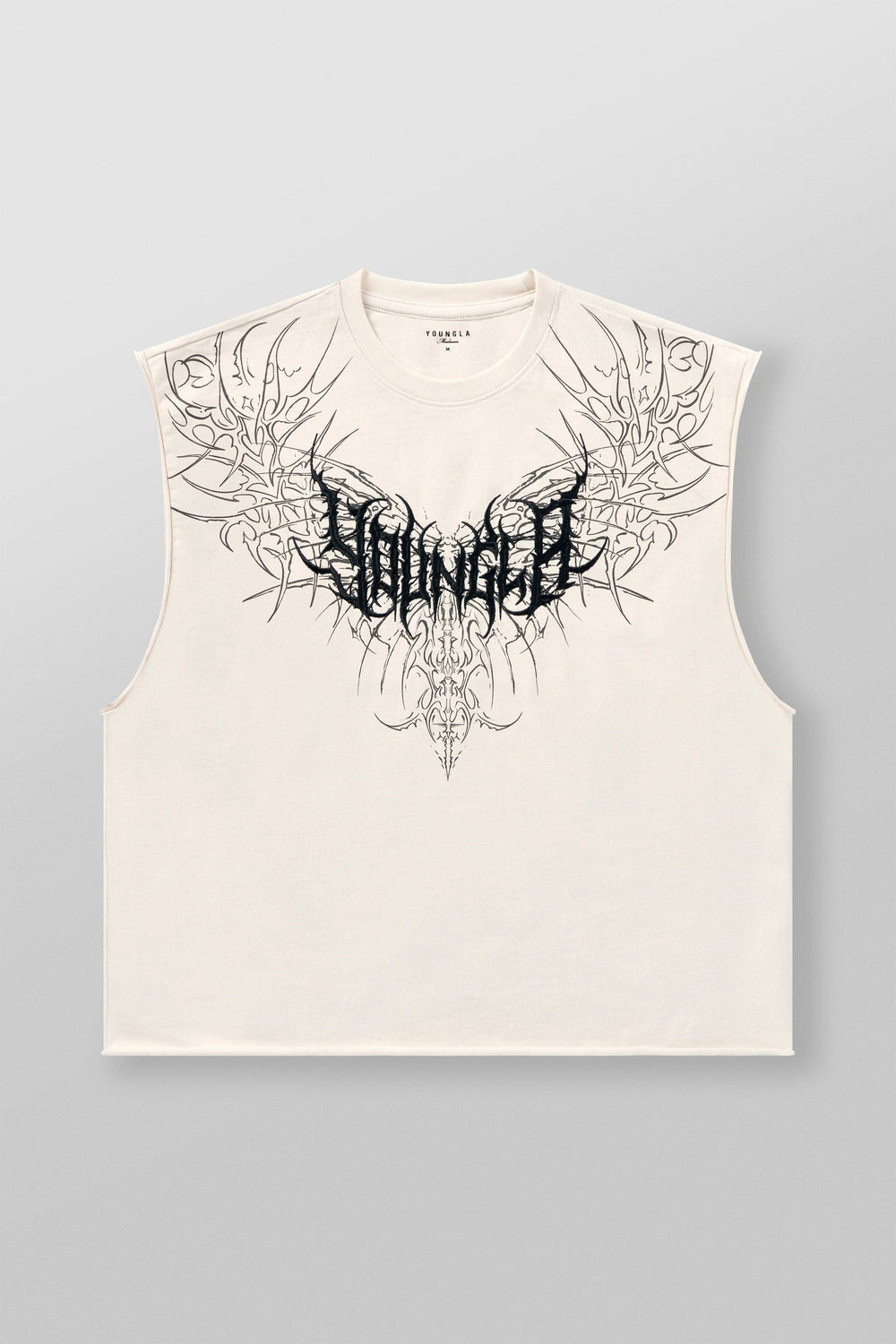 3027 Playera YoungLA Sin Mangas Dark Wave Cut-Offs