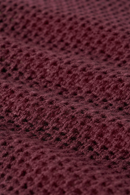 Drop Shoulder Knit Cut-Off Burgundy