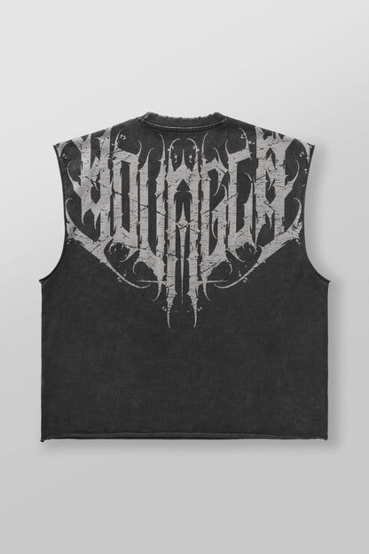 Anarchy Cropped Tanks Black Wash