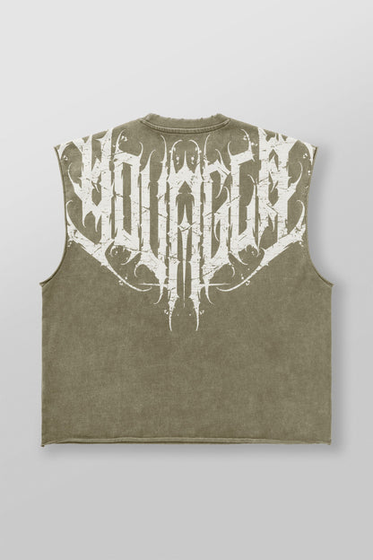 Anarchy Cropped Tanks Olive Wash