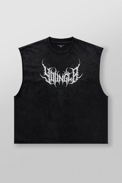 3027 Playera YoungLA Sin Mangas Dark Wave Cut-Offs