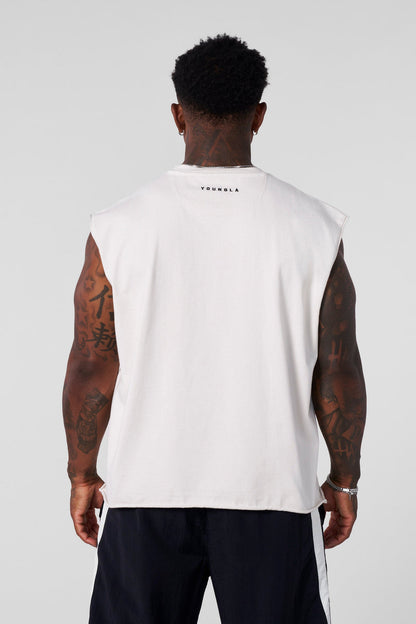 3027 Playera YoungLA Sin Mangas Dark Wave Cut-Offs