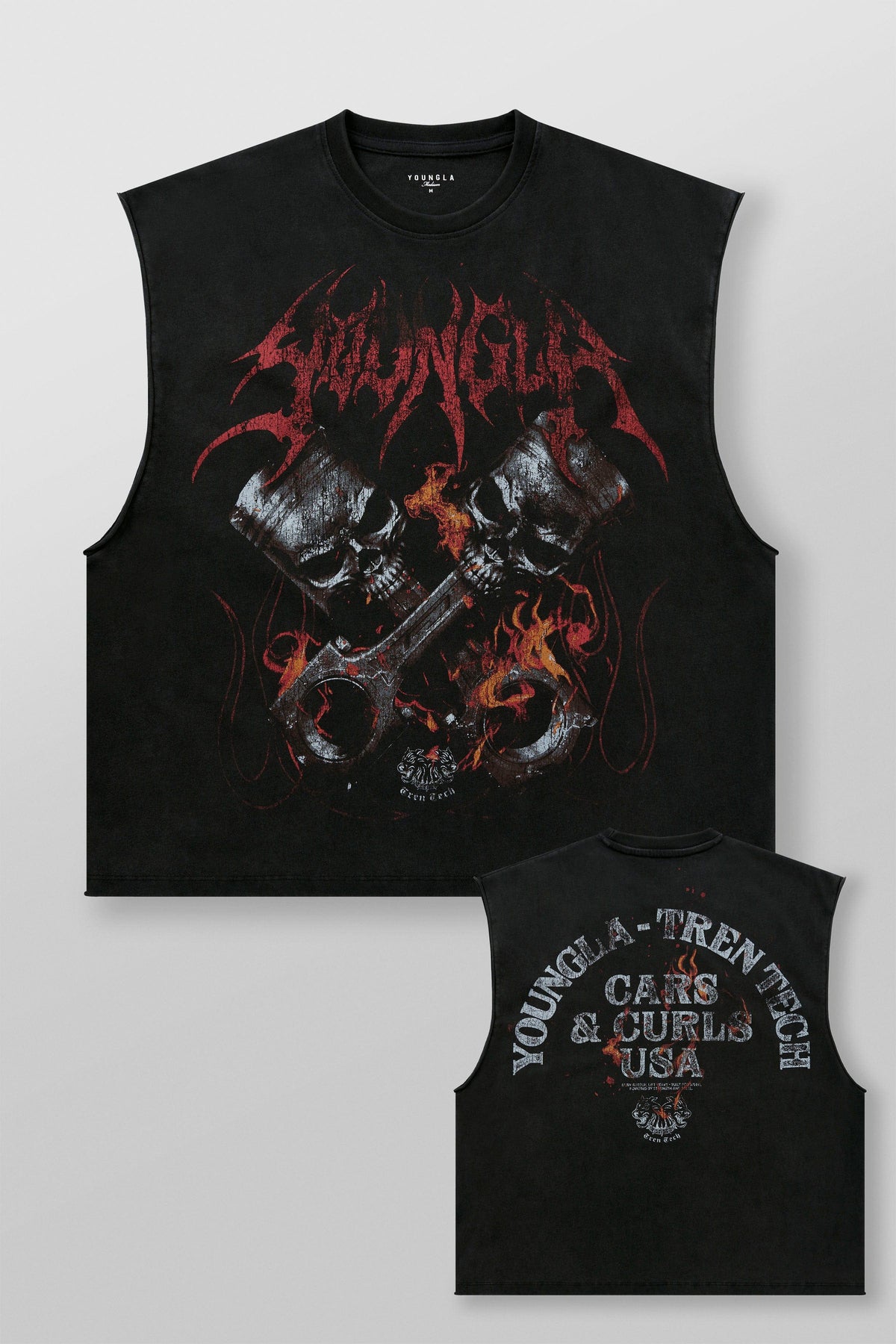 Cars & Curls Cut-Offs Skull Pistons