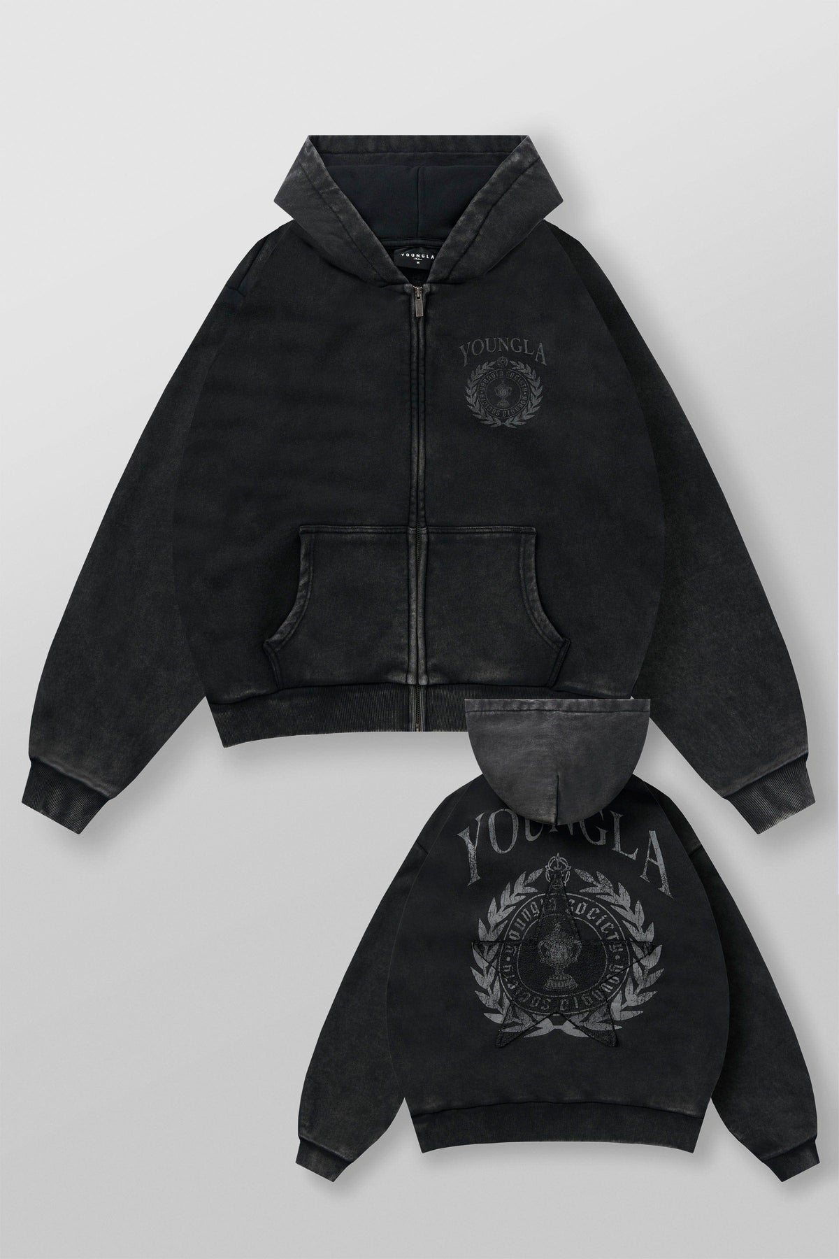 Star Crest Zip-Ups Black Wash