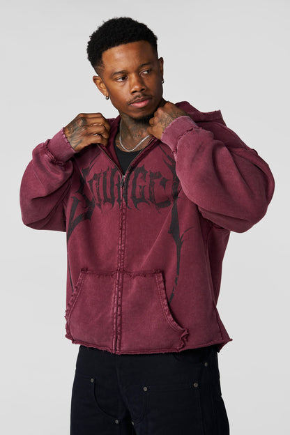 Hardstyle Zip-Ups Burgundy Wash