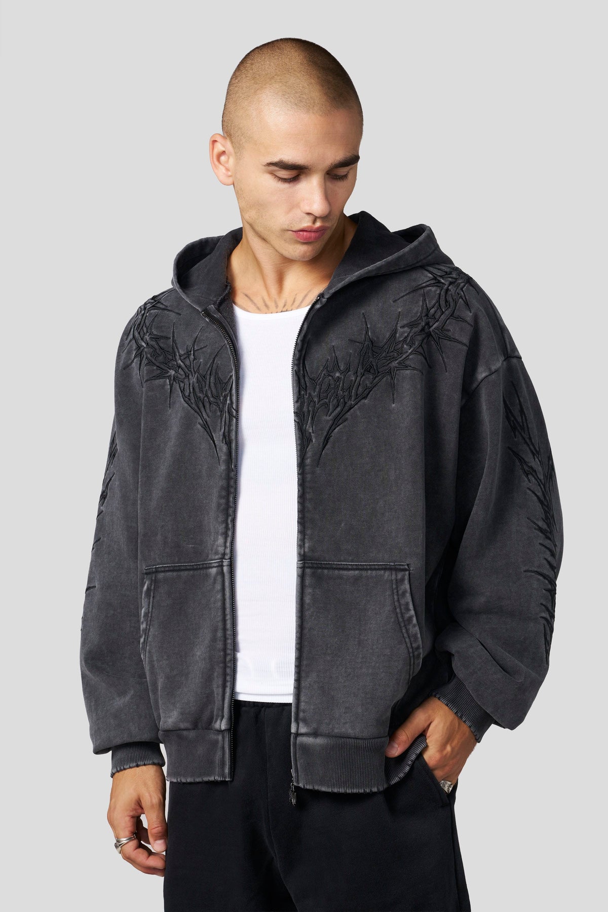 Vengeance Zip-Ups Grey Wash