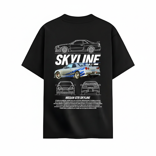 Playera Oversized Nissan Skyline GT-R R34