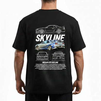 Playera Oversized Nissan Skyline GT-R R34