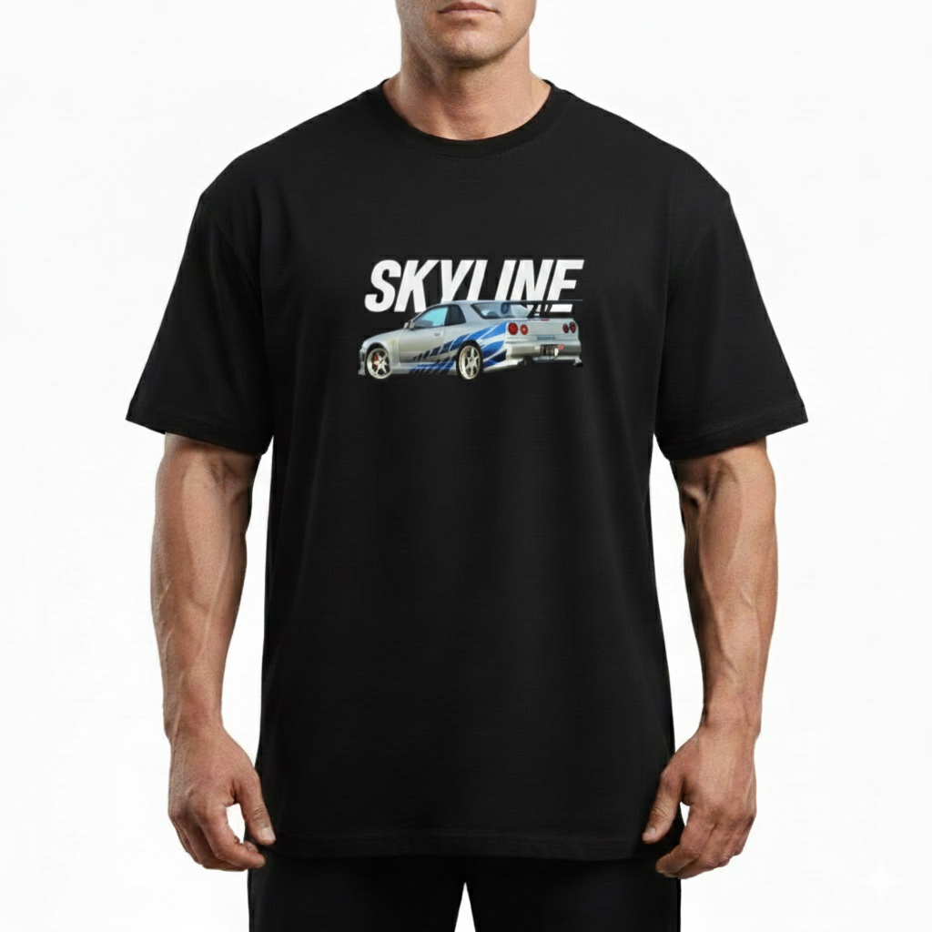 Playera Oversized Nissan Skyline GT-R R34