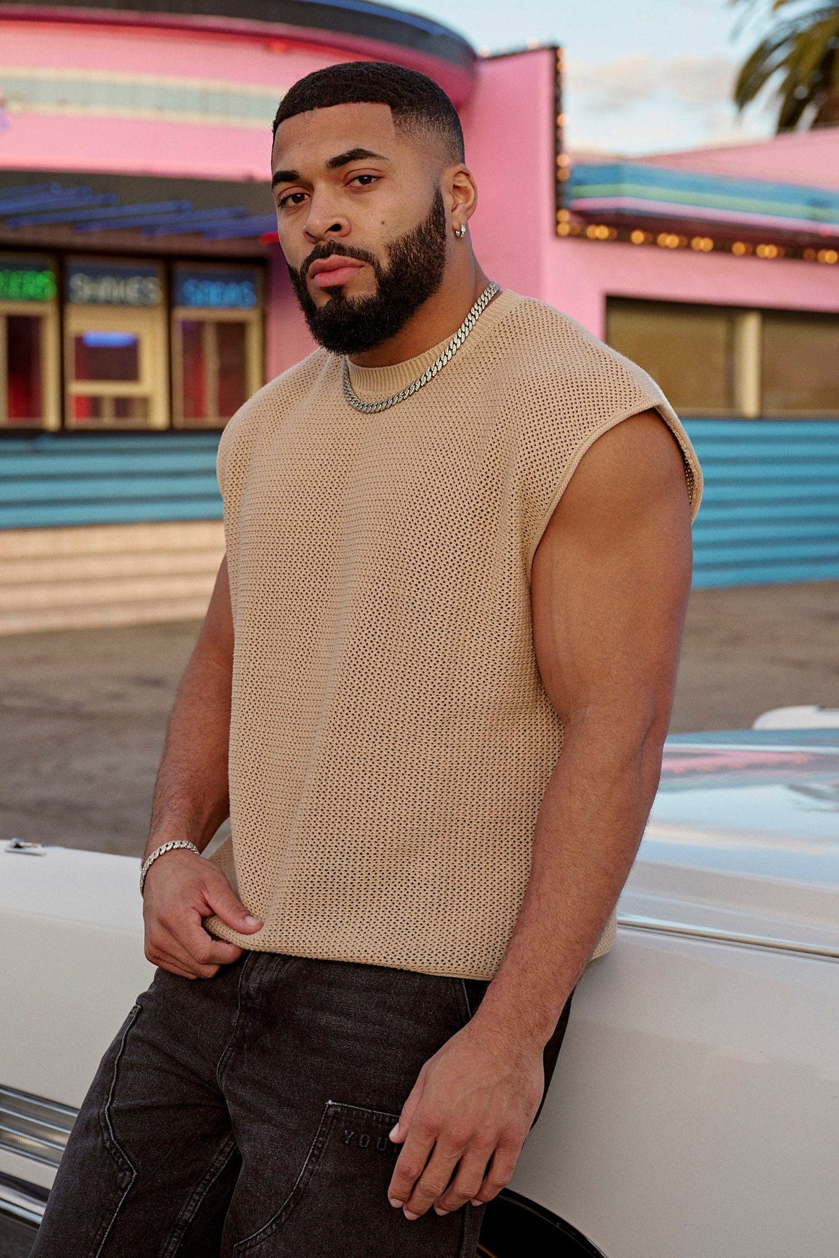 Cut-Off Knit YoungLA Drop Shoulder Knit Cut-Off