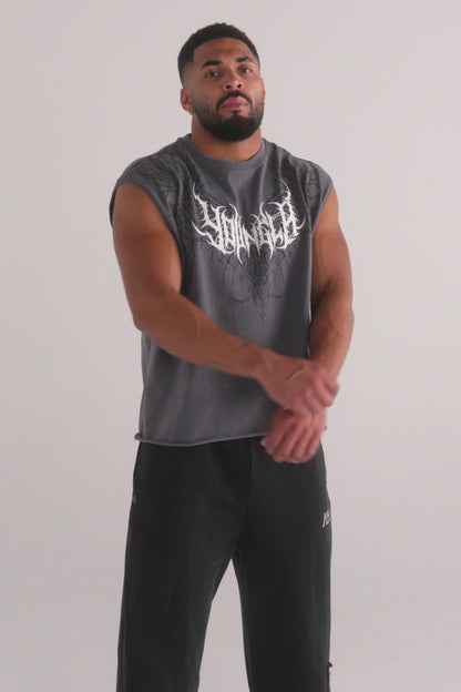 3027 Playera YoungLA Sin Mangas Dark Wave Cut-Offs